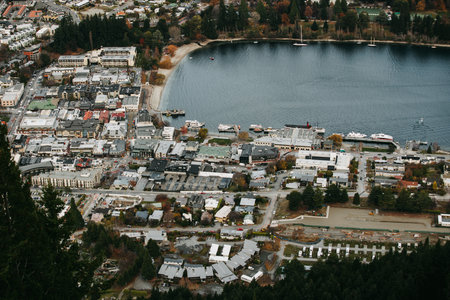 Popular spectacular view of Queenstown in New Zealandの写真素材