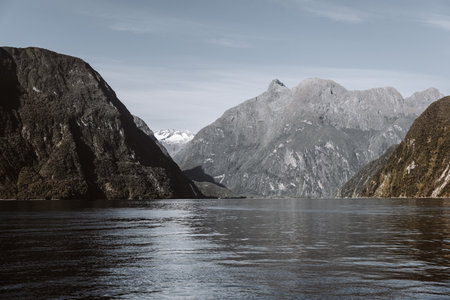 Milford Sound in Fiordland National Park in south island,New Zealandの写真素材