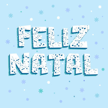 Brazilian Portuguese Merry Christmas Illustration. Translation - Merry Christmasのイラスト素材