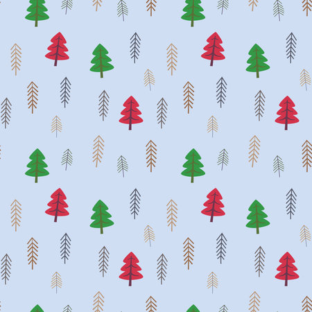 Colorful christmas tree rapport pattern. Perfect rapport.