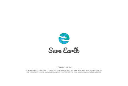 Modern Hug Globe Earth World Save Care for Environment Logo Design Vectorのイラスト素材