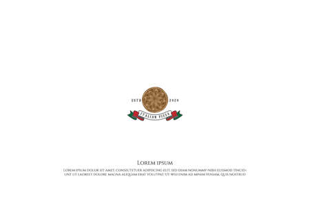 Vintage Retro Italian Pizza Pizzeria for Cafe Bistro Restaurant Logo Design Vectorのイラスト素材