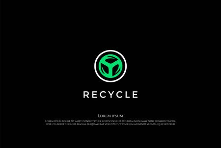 Circle Leaf Leaves Recycle Environment Logo Design Vectorのイラスト素材