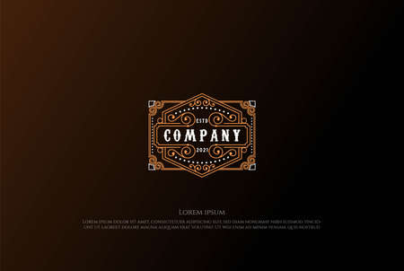 Antique Old Classic Vintage Retro Badge Emblem Label Logo Design Vectorのイラスト素材