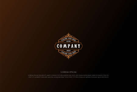 Antique Old Classic Vintage Retro Badge Emblem Label Logo Design Vectorのイラスト素材