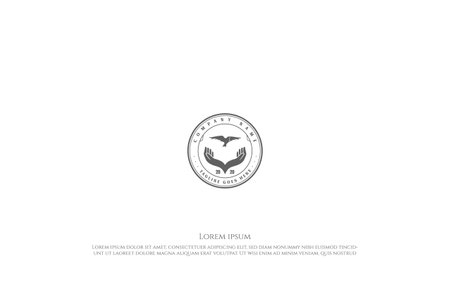 Vintage Hand Pigeon Dove Bird Logo Design Vectorのイラスト素材