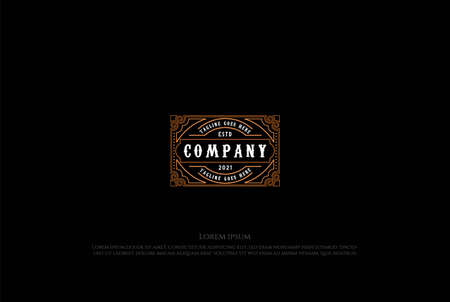 Antique Old Classic Vintage Retro Badge Emblem Label Logo Design Vectorのイラスト素材