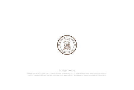 Vintage Retro Cock Rooster Farm Label Logo Design Vectorのイラスト素材
