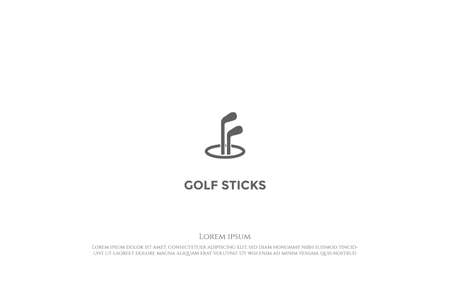 Simple Hole Golf Stick Sport Club Logo Design Vectorのイラスト素材