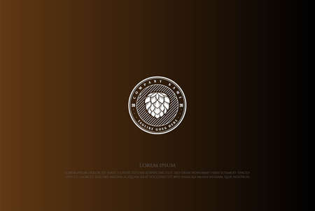 Vintage Retro Hop Beer Brewing Brew Brewery Label Logo Design Vectorのイラスト素材