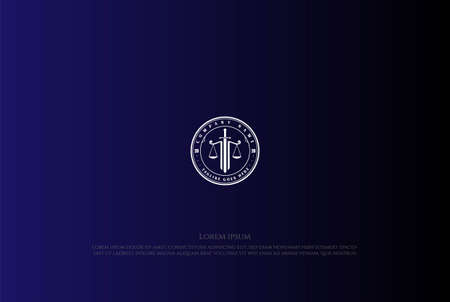 Vintage Retro Sword Blade with Scale Justice Law Logo Design Vectorのイラスト素材