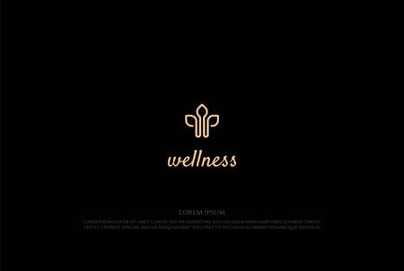 Simple Minimalist Initial Letter W Leaf Wellness Logo Design Vectorのイラスト素材
