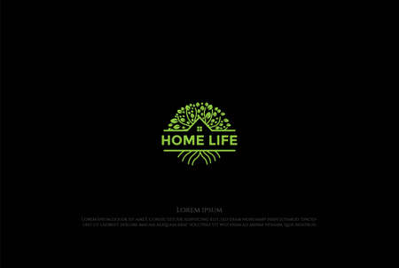 Tree House Cabin Chalet Real Estate Logo Design Vectorのイラスト素材