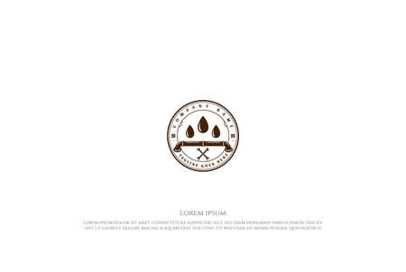 Old Classic Retro Vintage Pipe Plumber Plumbing Service Logo Design Vectorのイラスト素材