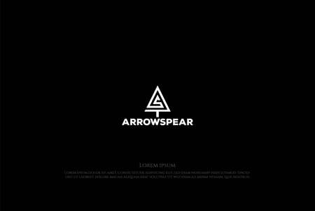 Initial Letter A AS SA Arrow Arrowhead Archer Archery Outdoor Apparel Gear Hunter Logo Design Vectorのイラスト素材