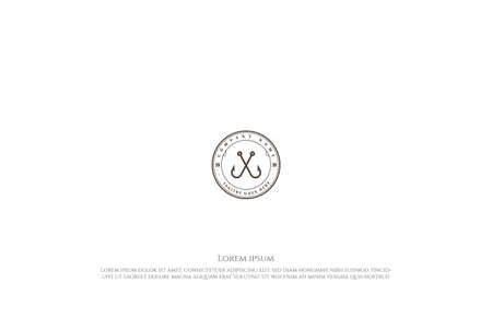 Vintage Crossed Hook Fishing Sport Club Logo Design Vectorのイラスト素材
