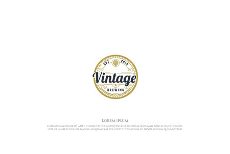 Retro Vintage Hop for Craft Beer Brewing Brewery Logo Design Vectorのイラスト素材