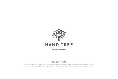 Hand Tree for Charity Community Education Foundation Logo Design Vectorのイラスト素材