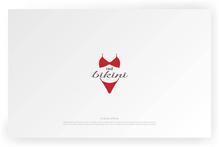 Red Hot Woman Lady Girl Bikini Underwear Store Logo Design Vectorのイラスト素材