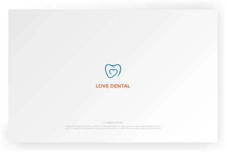 Tooth Teeth Dentist Dental Dentistry Heart Love Logo Design Vectorのイラスト素材