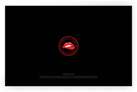 Sexy Red Hot Woman Lady Girl Lip Logo Design Vectorのイラスト素材
