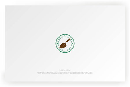 Vintage Retro Shovel Spade Scoop Garden Logo Design Vectorのイラスト素材