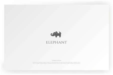 Simple Minimalist Elephant Logo Design Vectorのイラスト素材