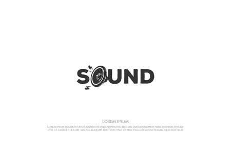 Letter Sound Text Word Font Type Typography with Speaker for Music Day Competition Festival Logo Design Vectorのイラスト素材