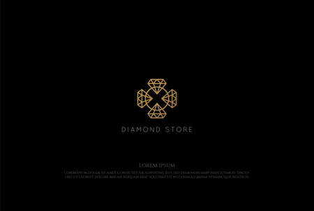 Elegant Luxury Diamond for Jewelry Store Logo Design Vectorのイラスト素材