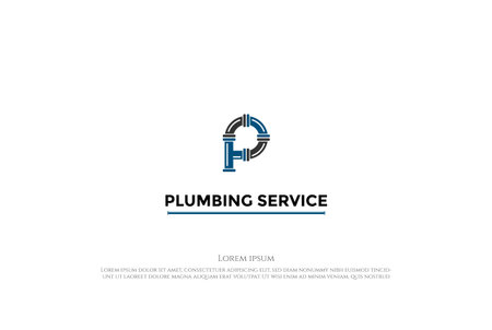 Initial Letter P for Plumbing Service Logo Design Vectorのイラスト素材