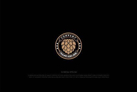 Circular Hop for Craft Beer Brewing Brewery Badge Label Seal Sticker Logo Design Vectorのイラスト素材