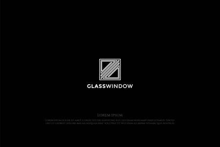 Simple Minimalist Square Glass Window  Design Vectorのイラスト素材