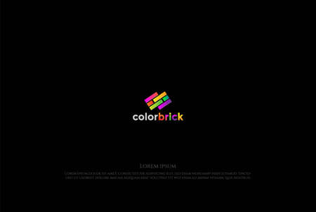 Simple Minimalist Colorful Geometric Brick Stone  Design Vectorのイラスト素材