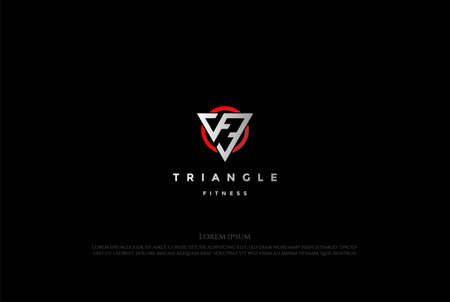Modern Futuristic Circular Triangle for Fitness Gym Sport  Design Vectorのイラスト素材