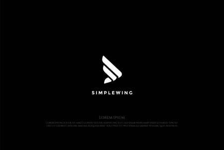 Simple Minimalist Flying Wing   Design Vectorのイラスト素材