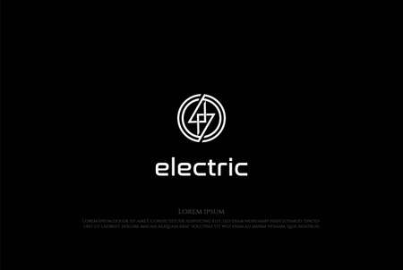 Simple Circular Electric Electricity Monogram Logo Design Vectorのイラスト素材