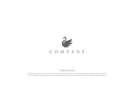 Simple Elegant Luxury Swan Goose Logo Design Vectorのイラスト素材