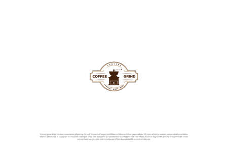 Vintage Retro Coffee Grinder for Cafe Restaurant or Farm Product Logo Design Vectorのイラスト素材