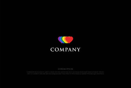 Modern Colorful Heart Love for Community, Charity or Foundation Logo Design Vectorのイラスト素材