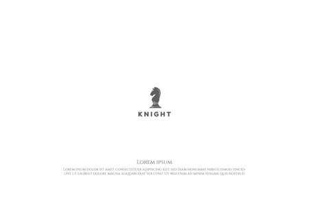 Black Chess Knight Horse Stallion silhouette Logo Design Vectorのイラスト素材