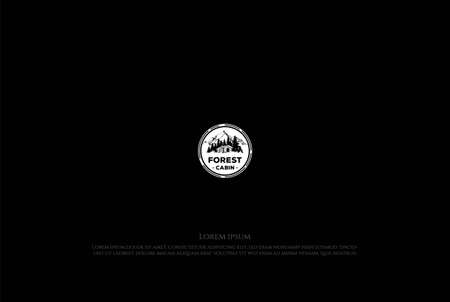 Mountain Forest Cabin Cottage Barn Chalet Logo Design Vectorのイラスト素材