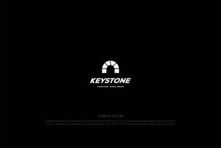 Simple Minimalist Rustic Keystone Brick Logo Design Vectorのイラスト素材