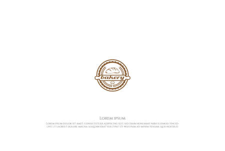Vintage Retro Bake Bakery Bread Label Sticker Seal Logo Design Vectorのイラスト素材