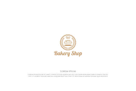 Retro Bake Bakery Bread Label Sticker Seal Logo Design Vectorのイラスト素材