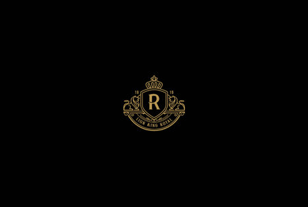 Elegant Luxury Lion Crown King Badge Emblem Logo Design Vectorのイラスト素材