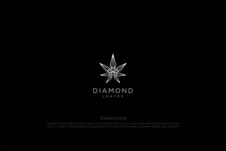 Geometric Diamond Marijuana Cannabis Ganja Leaf Leaves for Hemp CBD Oil Logo Design Vectorのイラスト素材