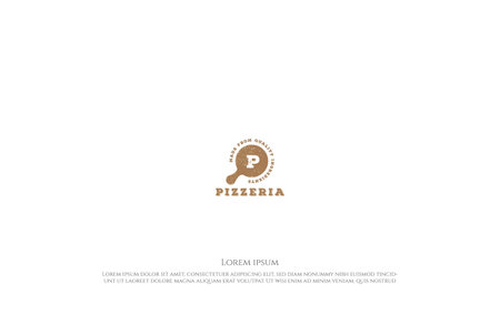 Vintage Retro Letter P for Pizza Pizzeria Logo Design Vectorのイラスト素材