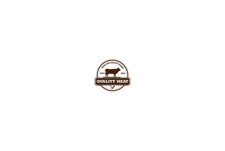 Vintage Retro Angus Cattle Livestock for Beef Logo Design Vectorのイラスト素材