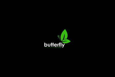 Simple Minimalist Butterfly Leaf Leaves for Nature, Herbal, Wellness or Garden Logo Design Vectorのイラスト素材