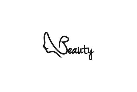 Woman Girl Female with Beauty Text Word Type Font Typography Logo Design Vectorのイラスト素材